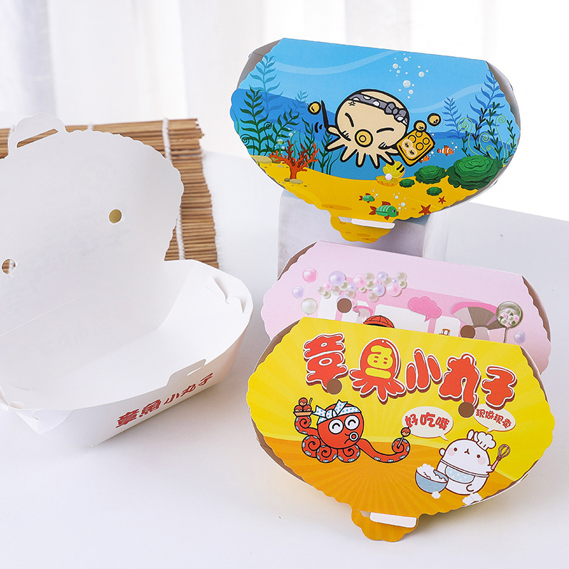 100Pcs Disposable Cartoon Octo - Food Snacks Box 评论和价格