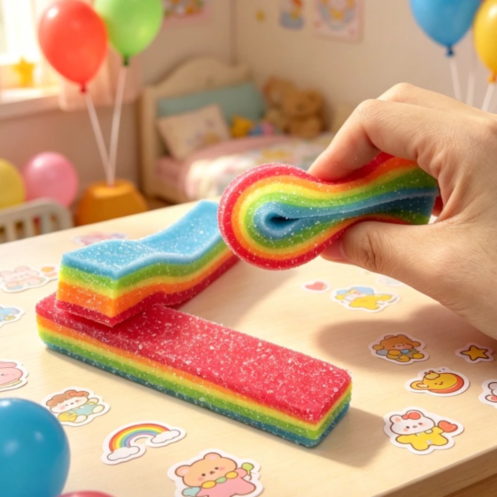 Squishy Rainbow Strip Stress B - Candy Sour Strip 评论和价格