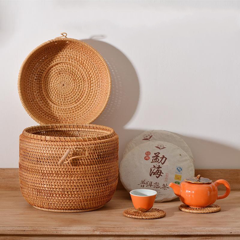 Handwoven Rattan Tea Storage B - Food Snacks Box 评论和价格