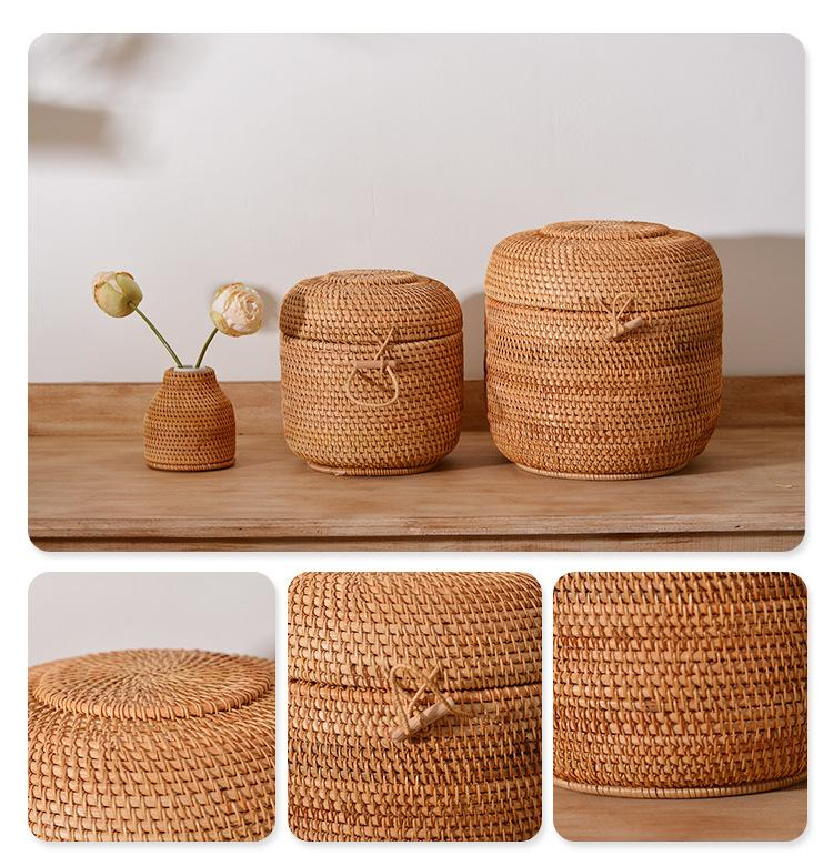 Handwoven Rattan Tea Storage B - Food Snacks Box 评论和价格