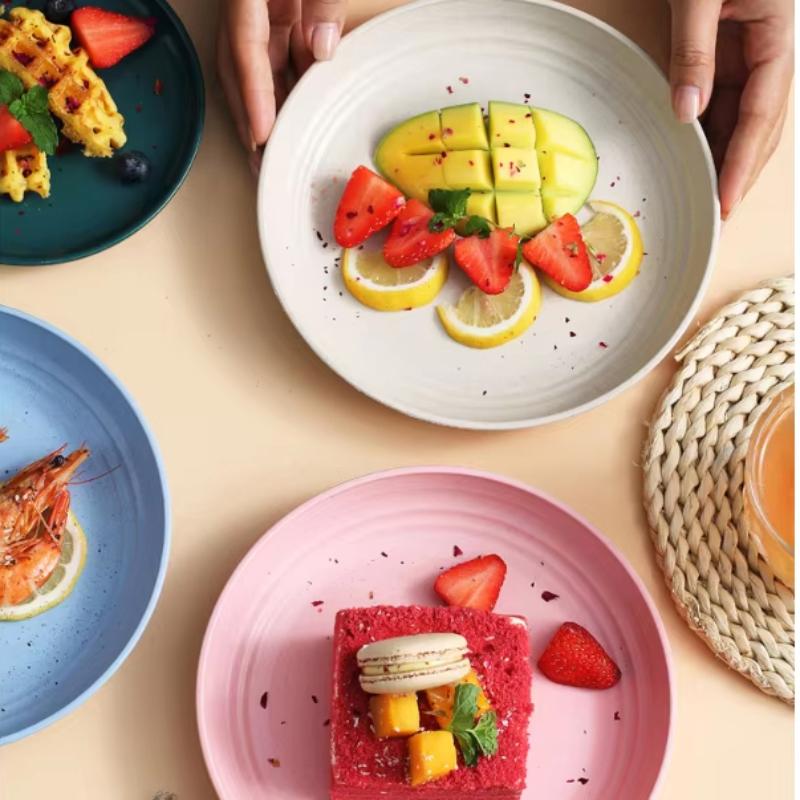 Wheat Straw Kids Dinner Plates - Food Snacks For Toddlers 评论和价格