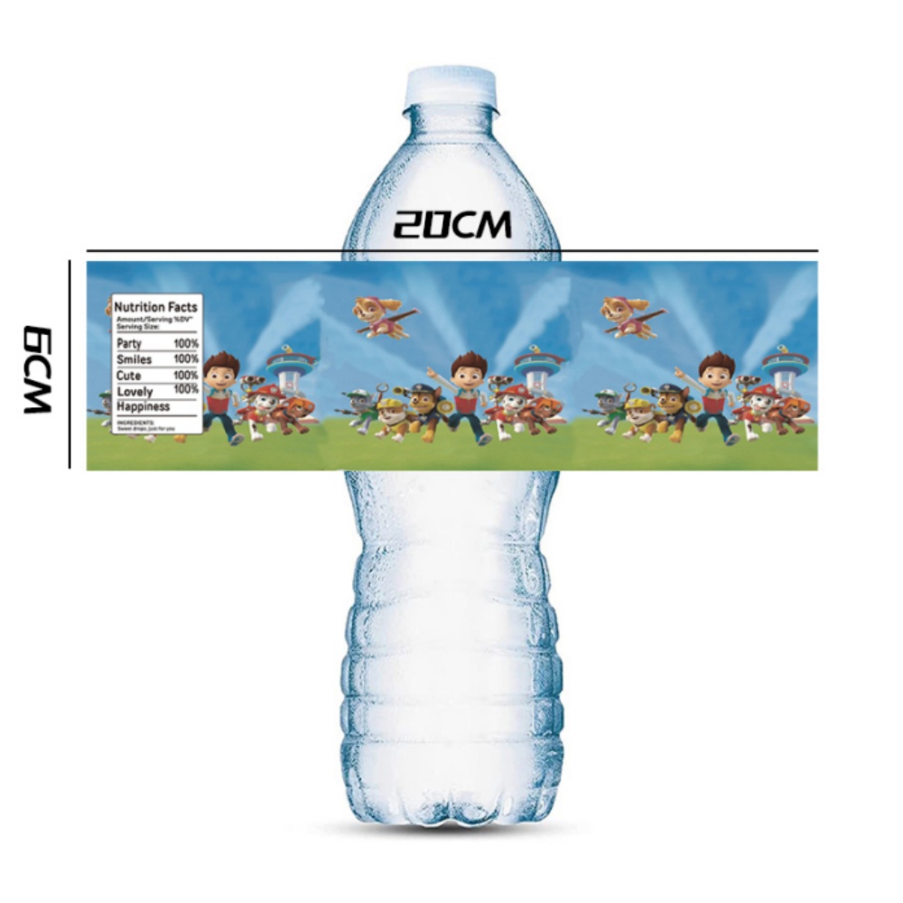 Paw Patrol Water Bottle Labels - Candy Sour Strip 评论和价格